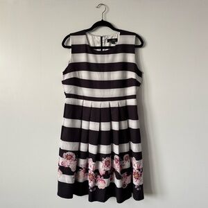 Suzanne Betro Women’s Striped Floral Sleeveless Dress